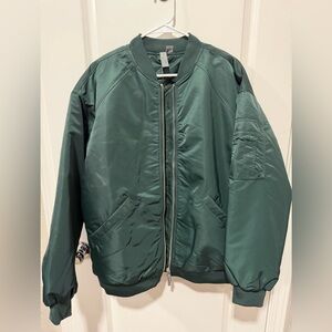 Sweaty Betty Womens Size 10 Cityscape Bomber Jacket Olive Green Full Zip Large